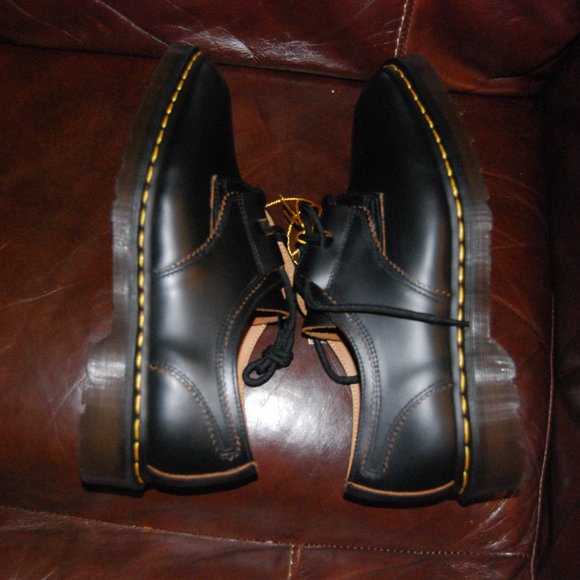 DR. Martens 1461 GHILLIE Black Smooth Leather Shoes US Men's size 8 Women's 9 - Picture 8 of 13